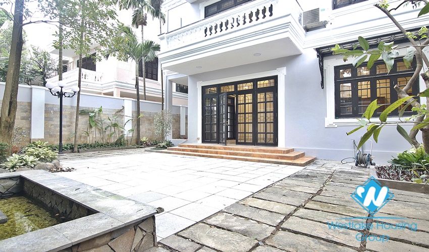 Charming house with large garden around for rent in Ciputra, Tay Ho, Hanoi